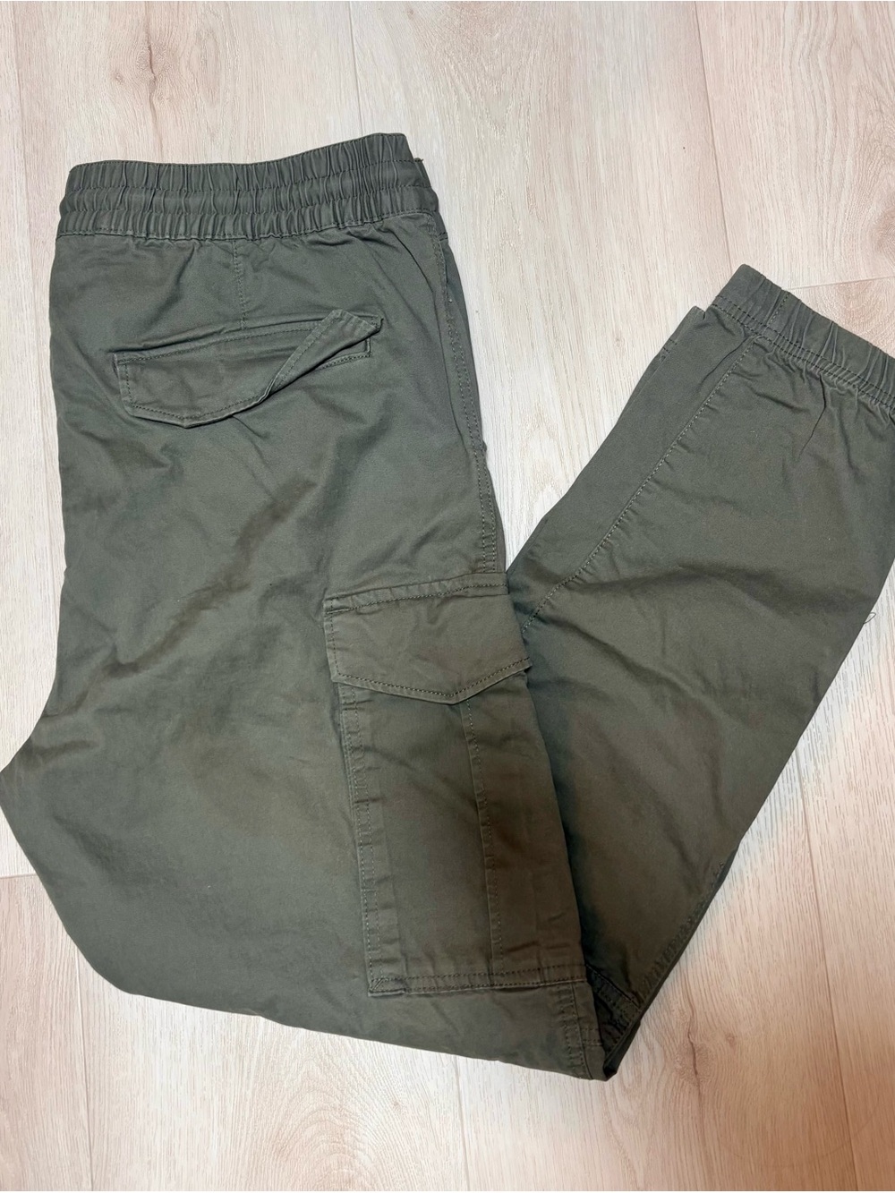Men's khaki green Cargo Jogger Pants - Casual Utility - Picture 2 of 9